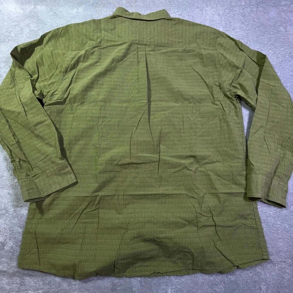 The North Face Mens Long Sleeve‎ Button Up Shirt Green Plaid XXLT XX Large Tall